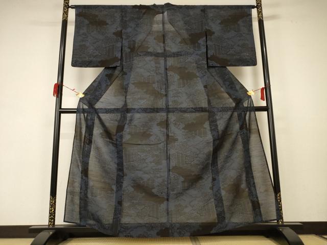 平和屋着物＊夏物 紗紬 草花文 正絹 逸品 AABC1810jd
