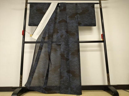 平和屋着物＊夏物 紗紬 草花文 正絹 逸品 AABC1810jd