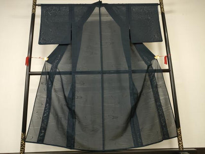平和屋着物＊夏物 色無地 絽 流水紋紗 褐返色 正絹 逸品 AABC1811jd