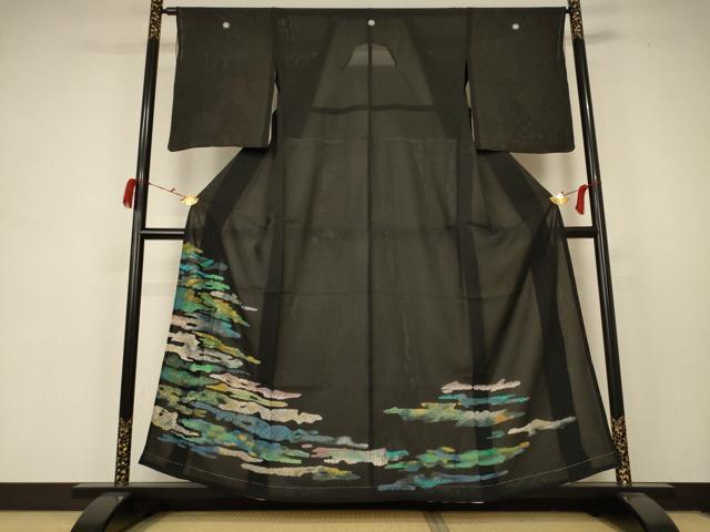平和屋着物＊夏物 黒留袖 絽 霞文 正絹 逸品 未使用 AABC1813jd