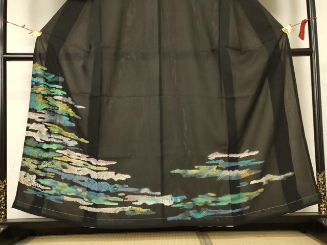 平和屋着物＊夏物 黒留袖 絽 霞文 正絹 逸品 未使用 AABC1813jd