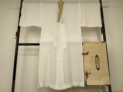 平和屋着物＊夏物 男性 銀座もとじ 長襦袢 紗 象牙色 たとう紙付き 正絹 逸品 AABC1818jd
