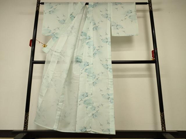 平和屋着物＊夏物 小紋 紗 飛鶴文 AABC1820jd