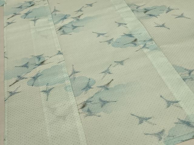 平和屋着物＊夏物 小紋 紗 飛鶴文 AABC1820jd