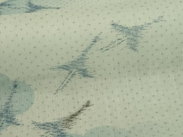 平和屋着物＊夏物 小紋 紗 飛鶴文 AABC1820jd