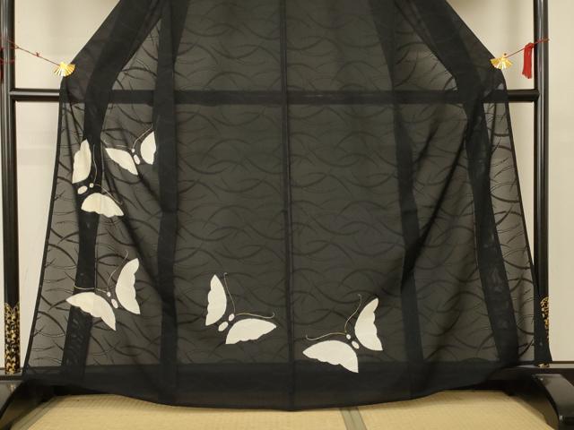 平和屋着物＊夏物 訪問着 絽 駒刺繍 舞蝶文 正絹 逸品 AABC1821jd