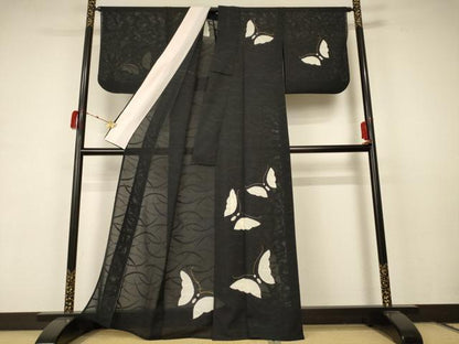 平和屋着物＊夏物 訪問着 絽 駒刺繍 舞蝶文 正絹 逸品 AABC1821jd