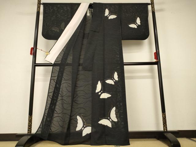 平和屋着物＊夏物 訪問着 絽 駒刺繍 舞蝶文 正絹 逸品 AABC1821jd
