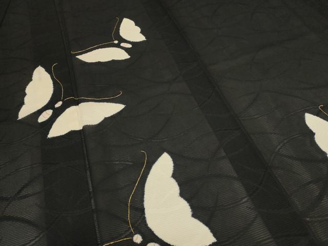 平和屋着物＊夏物 訪問着 絽 駒刺繍 舞蝶文 正絹 逸品 AABC1821jd