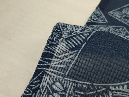 平和屋着物∴夏物　浴衣　綿紅梅　扇面風景文　綿　逸品　AABC1822jd