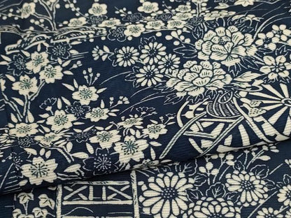 平和屋着物＊夏物 小紋 絽 草花文 正絹 逸品 AABC1823jd