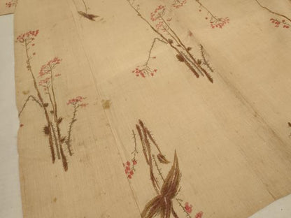 平和屋着物＊夏物 本場小千谷ちぢみ 枝花文 麻 逸品 AABC1824jd