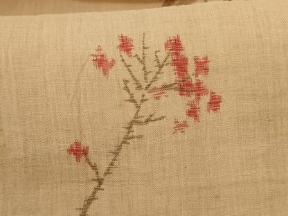 平和屋着物＊夏物 本場小千谷ちぢみ 枝花文 麻 逸品 AABC1824jd