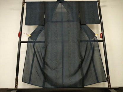 平和屋着物＊夏物 本場大島紬 夏大島 草葉間道 正絹 逸品 AABC1831jd