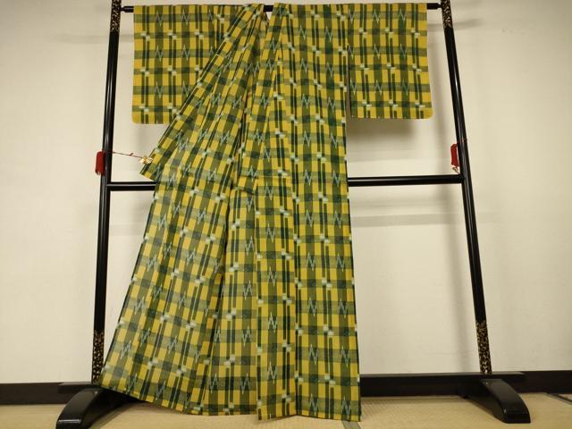平和屋着物＊夏物　本場琉球絣　夏琉球　正絹　逸品　未使用　AABC1837jd