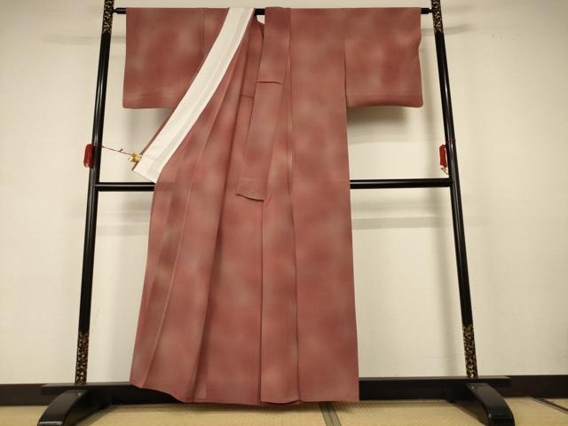 平和屋着物＊夏物 小紋 絽縮緬 霞文 暈し染め 正絹 逸品 AABC1838jd