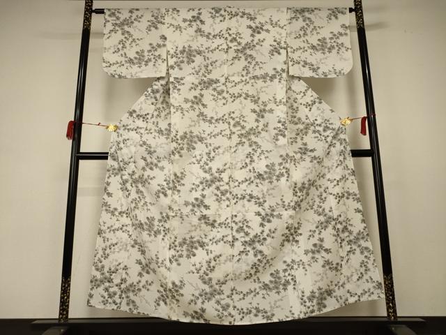 平和屋着物＊夏物 小紋 紗 手描き 枝花文 洗える着物 AABC1840jd