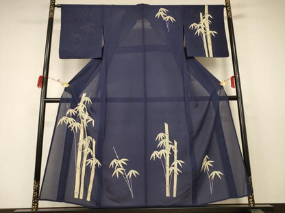 平和屋着物＊夏物 訪問着 絽 笹竹文 正絹 逸品 AABC1841jd