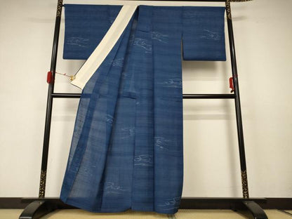 平和屋着物＊夏物 紗紬 枝葉文 正絹 逸品 AABC1842jd