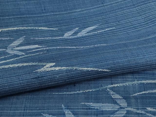 平和屋着物＊夏物 紗紬 枝葉文 正絹 逸品 AABC1842jd
