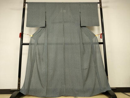 平和屋着物＊夏物 小紋 絽 変わり縞 正絹 逸品 AABC1843jd