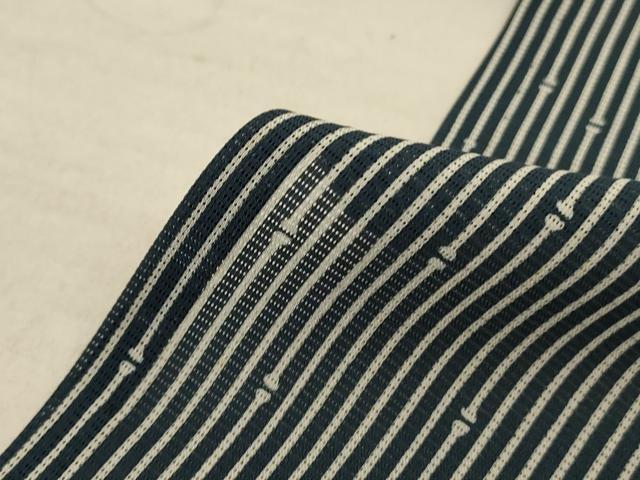 平和屋着物＊夏物 小紋 絽 変わり縞 正絹 逸品 AABC1843jd
