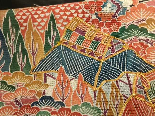 平和屋着物＊夏物 黒留袖 絽 駒刺繍 風景舞鶴文 正絹 逸品 AABC1846jd