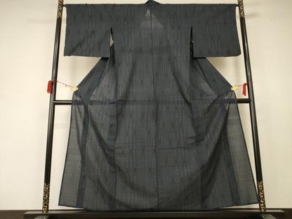 平和屋着物＊夏物 本場大島紬 夏大島 9マルキ 変わり縞 正絹 逸品 AABC1847jd