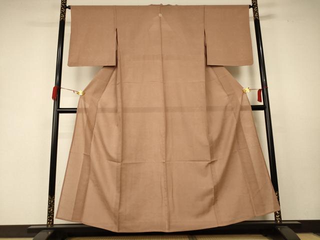 平和屋着物＊夏物 色無地 絽 焦香色 正絹 逸品 AABC1848jd