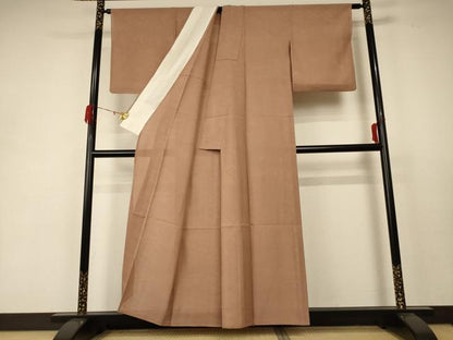 平和屋着物＊夏物 色無地 絽 焦香色 正絹 逸品 AABC1848jd