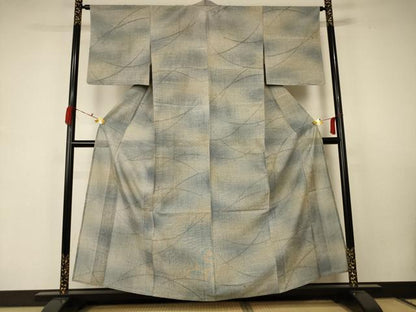 平和屋着物＊夏物 紗紬 霞芝文 正絹 逸品 AABC1849jd
