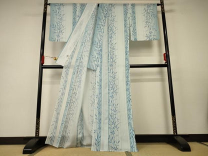 平和屋着物＊夏物 小紋 絽 草花間道 洗える着物 AABC1855jd