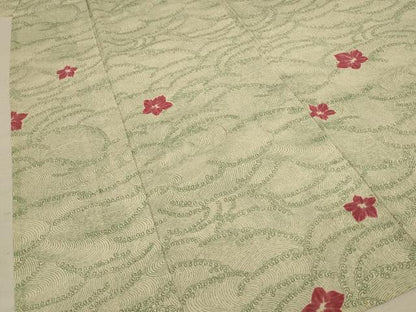 平和屋着物＊夏物 小紋 絽 立波花文 正絹 逸品 AABC1857jd