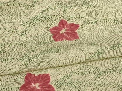 平和屋着物＊夏物 小紋 絽 立波花文 正絹 逸品 AABC1857jd
