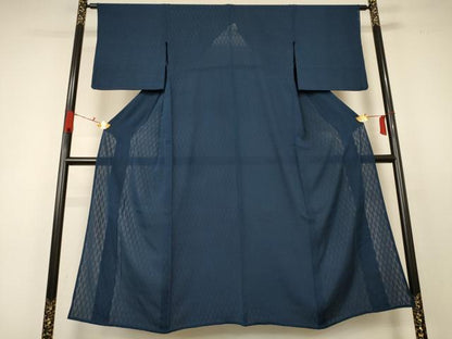 平和屋着物＊夏物 色無地 幾何学紋紗 褐返色 正絹 逸品 AABC1859jd