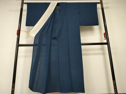 平和屋着物＊夏物 色無地 幾何学紋紗 褐返色 正絹 逸品 AABC1859jd