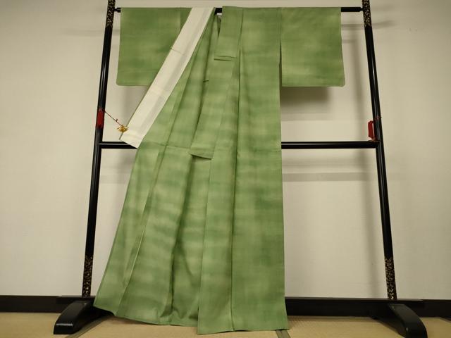 平和屋着物＊夏物 小紋 変わり絽 霞文 暈し染め 正絹 逸品 AABC1863jd