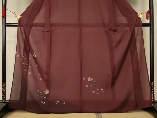 平和屋着物＊夏物 訪問着 絽 手描き 風景文 水玉 暈し染め 正絹 逸品 AABC1864jd