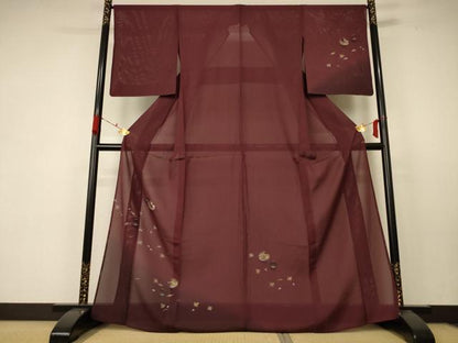 平和屋着物＊夏物 訪問着 絽 手描き 風景文 水玉 暈し染め 正絹 逸品 AABC1864jd