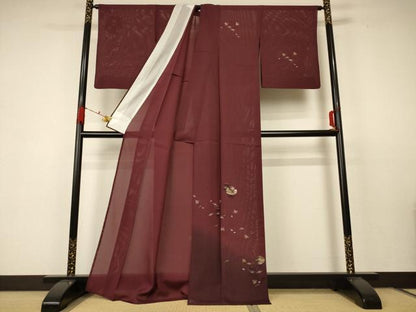 平和屋着物＊夏物 訪問着 絽 手描き 風景文 水玉 暈し染め 正絹 逸品 AABC1864jd