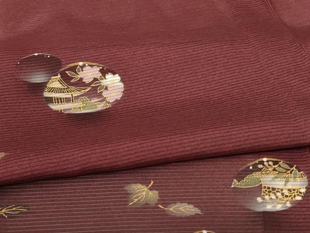 平和屋着物＊夏物 訪問着 絽 手描き 風景文 水玉 暈し染め 正絹 逸品 AABC1864jd