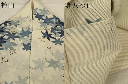 平和屋着物＊夏物 小紋 絽 楓文 正絹 逸品 AABC1866jd