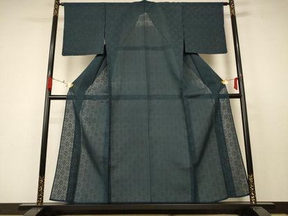 平和屋着物＊夏物 色無地 花菱紋紗 百入茶色 正絹 逸品 AABC1867jd