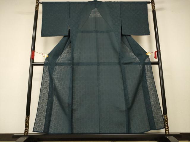 平和屋着物＊夏物 色無地 花菱紋紗 百入茶色 正絹 逸品 AABC1867jd
