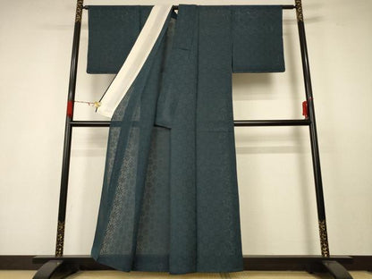 平和屋着物＊夏物 色無地 花菱紋紗 百入茶色 正絹 逸品 AABC1867jd