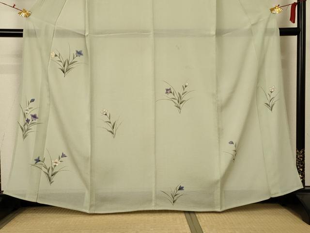 平和屋着物＊夏物 訪問着 絽 手描き 草花文 正絹 逸品 AABC1868jd
