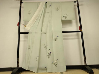 平和屋着物＊夏物 訪問着 絽 手描き 草花文 正絹 逸品 AABC1868jd