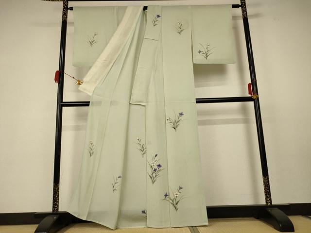 平和屋着物＊夏物 訪問着 絽 手描き 草花文 正絹 逸品 AABC1868jd