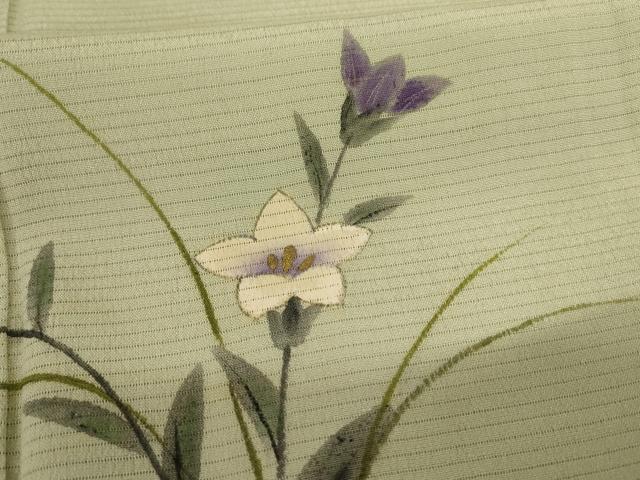 平和屋着物＊夏物 訪問着 絽 手描き 草花文 正絹 逸品 AABC1868jd