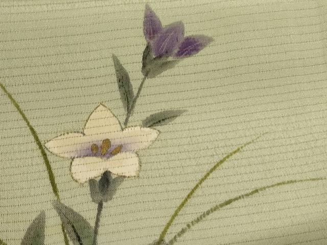 平和屋着物＊夏物 訪問着 絽 手描き 草花文 正絹 逸品 AABC1868jd
